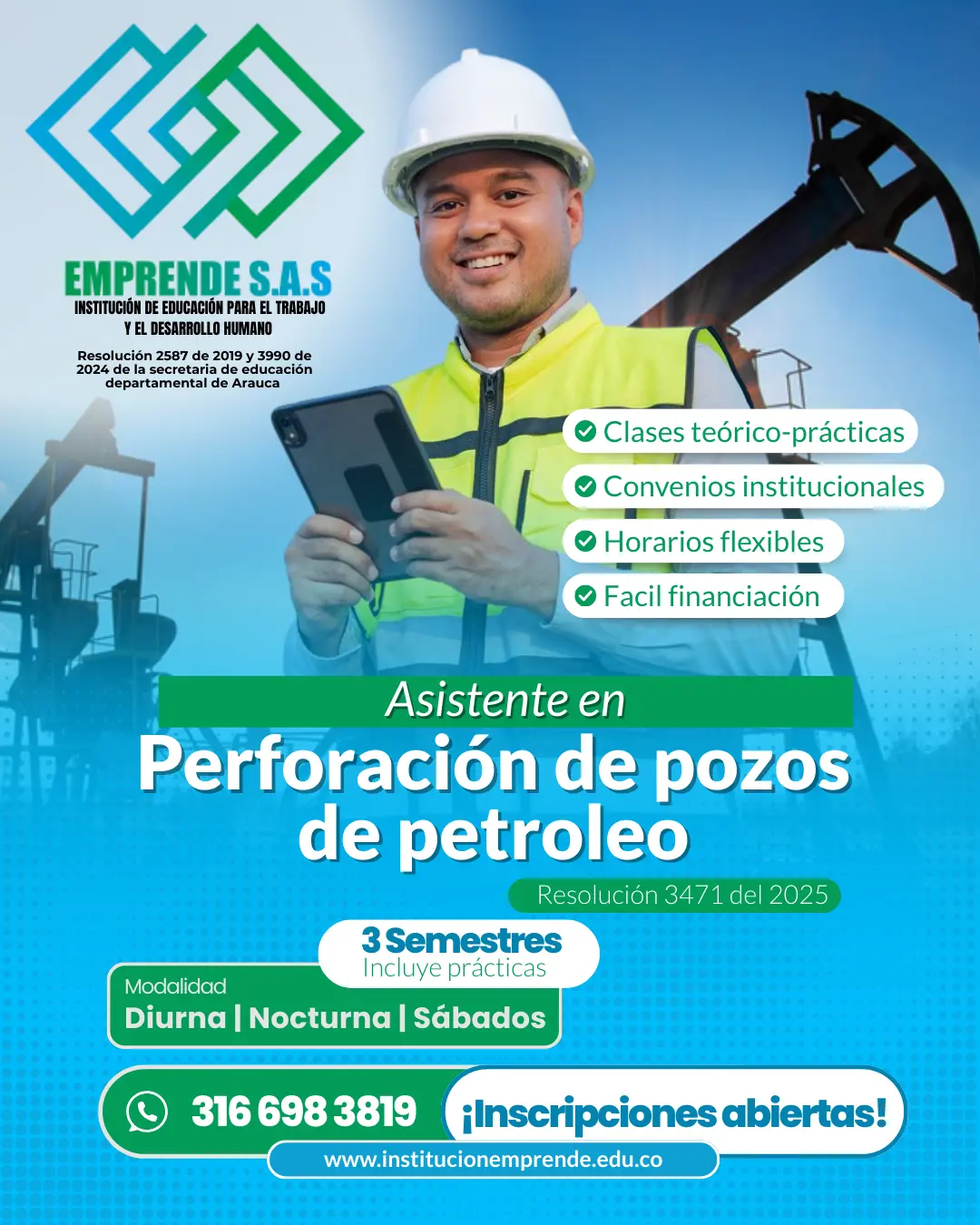 Técnico asistente en perforación de pozos de petróleo
